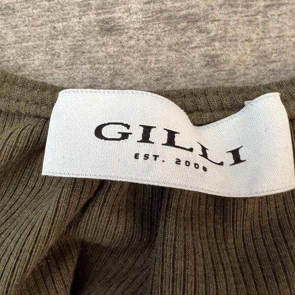 Gilli Women’s Maternity Sleeveless Nursing Top Size Large Olive Green Tank - Picture 3 of 5